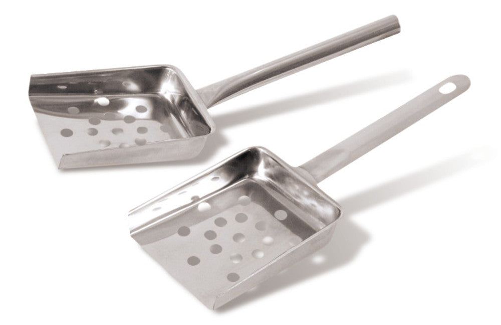 Rotilabo®-drain scoop, perforated, stainl. steel, overall length 255 mm - Luminix Health