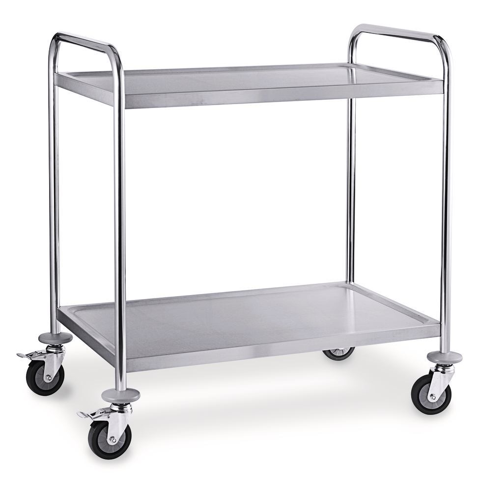 Image of Rotilabo®-shelf trolley, stainless steel, 18/0, with 2 plates, 1 unit(s) - Luminix Health