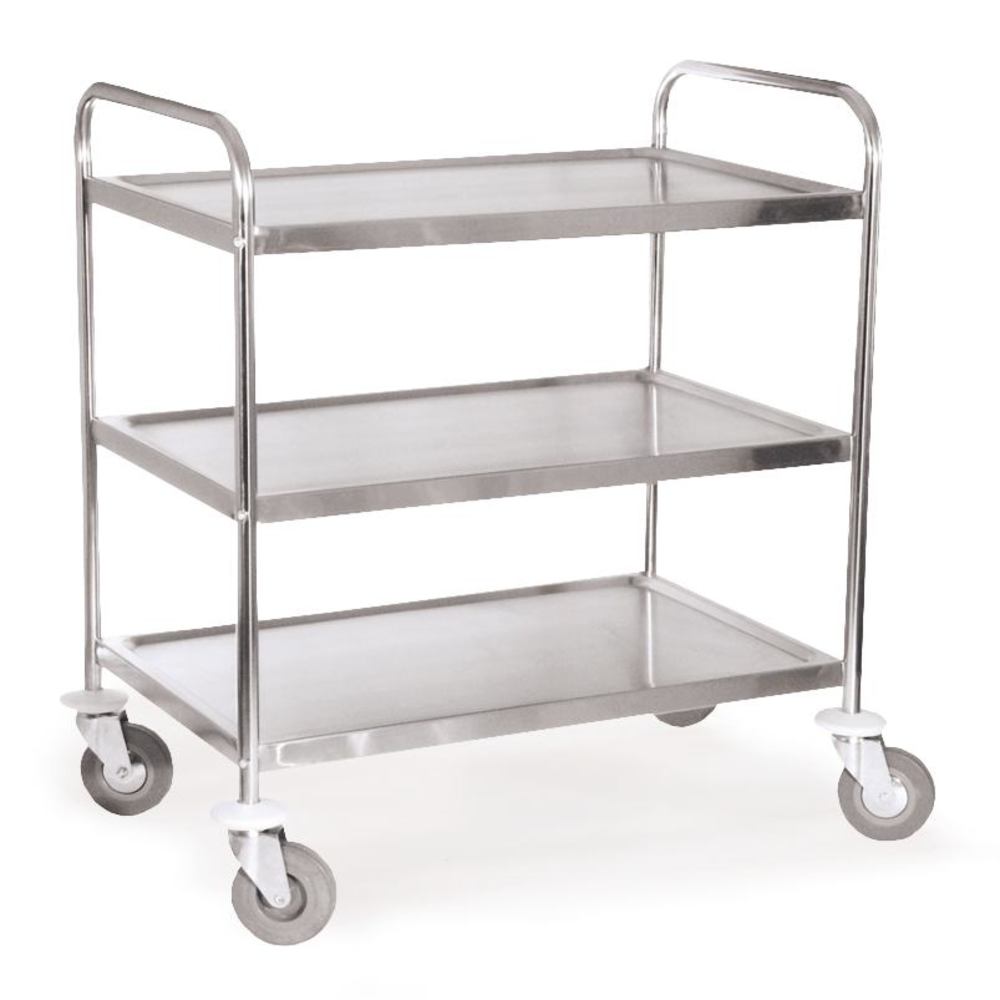 Image of Rotilabo®-shelf trolley, stainless steel, 18/0, with 3 plates, 1 unit(s) - Luminix Health