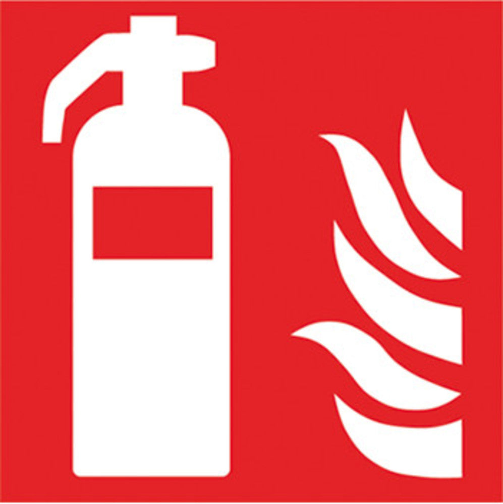 Fire protection sign fire extinguisher, self- adhesive film, W 200 x H 200 mm - Luminix Health