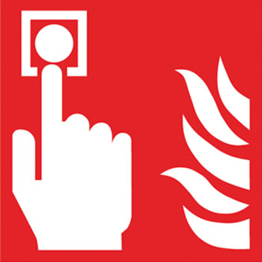 Image of Fire protection sign fire alarm, self-adhesive film, W 200 x H 200 mm, 1 unit(s) - Luminix Health