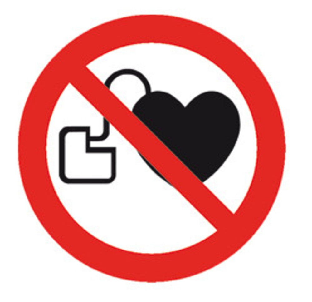 Image of Prohibition sign, self-adhes., no access for persons with pacemakers... - Luminix Health