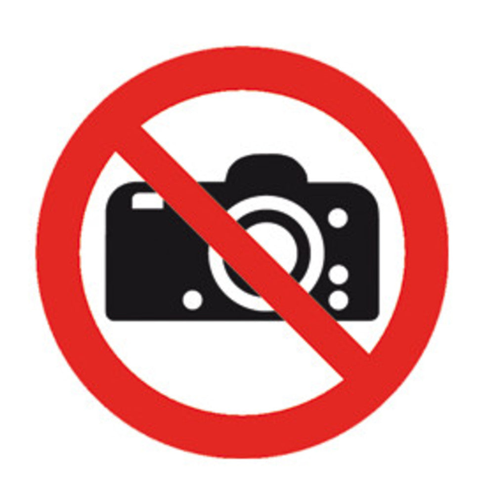 Prohibition sign, self-adhes., no photography, ISO 7010, 1 unit(s) - Luminix Health