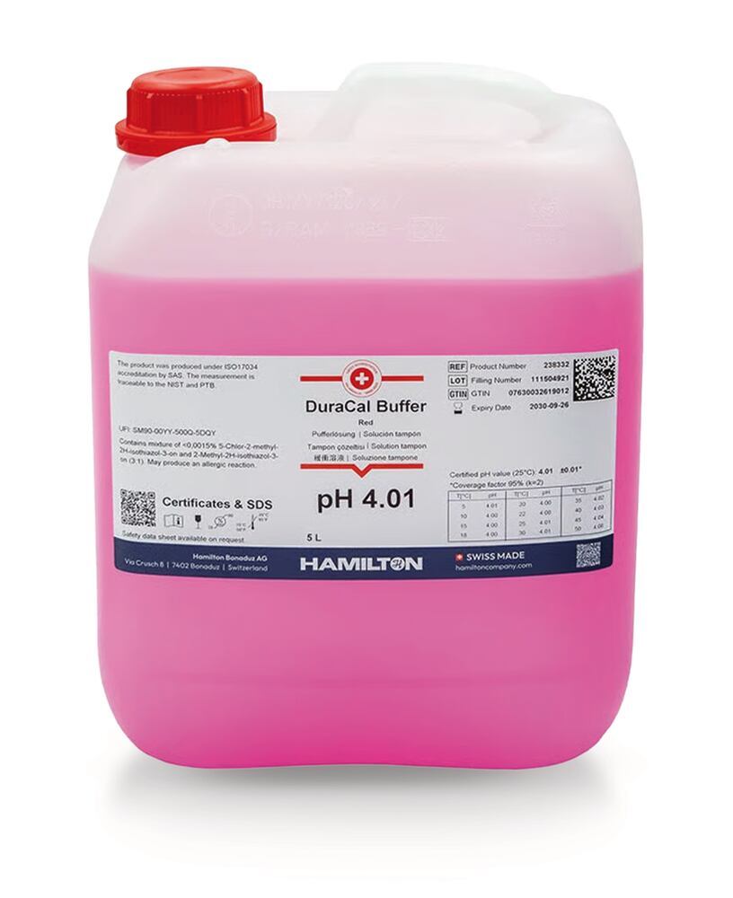 Buffer solution DuraCal pH 4.01 (25 °C) 250 ml, Hamilton, art. 25AX.2