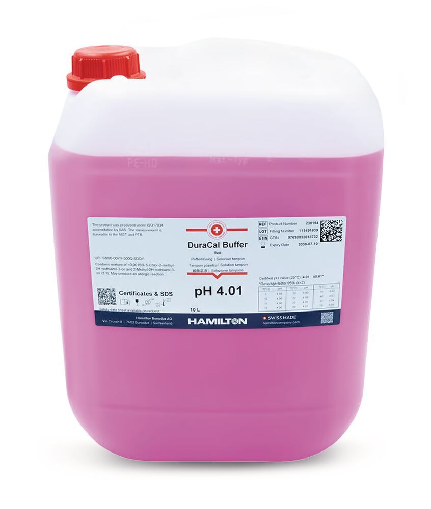 Buffer solution DuraCal pH 4.01 (25 °C) 250 ml, Hamilton, art. 25AX.2