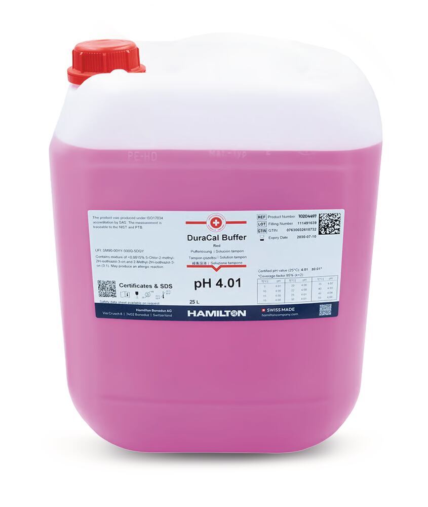Buffer solution DuraCal pH 4.01 (25 °C) 250 ml, Hamilton, art. 25AX.2