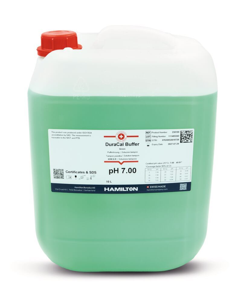 Buffer solution DuraCal pH 7.00 (25 °C) 250 ml, Hamilton, art. 25AY.2