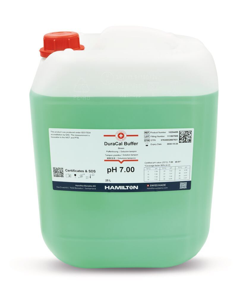 Buffer solution DuraCal pH 7.00 (25 °C) 250 ml, Hamilton, art. 25AY.2