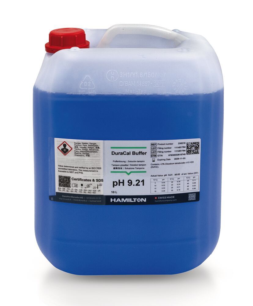 Buffer solution DuraCal pH 9.21 (25 °C) 250 ml, Hamilton, art. 25C0.2