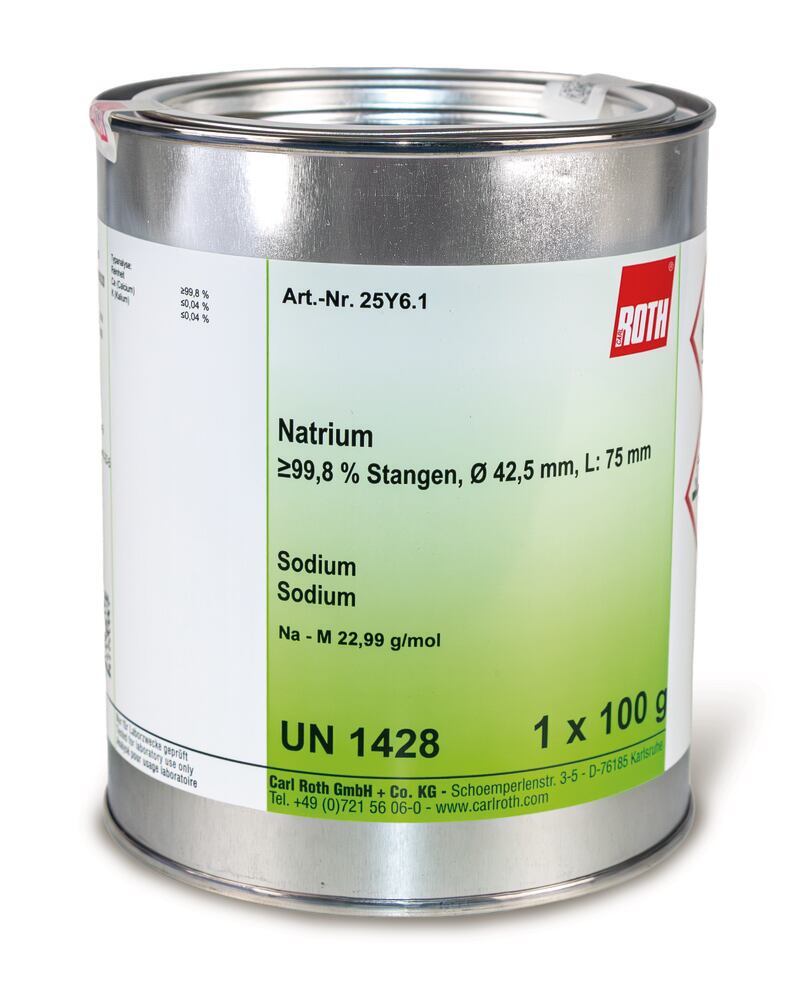 Sodium, min. 99,8 %, 100 g, aluminium bag