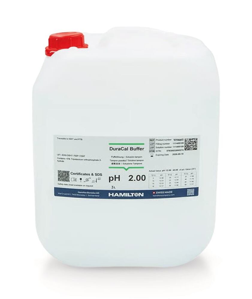 Buffer solution DuraCal pH 2.00 (25 °C) 3 l, Hamilton, art. 33CY.2