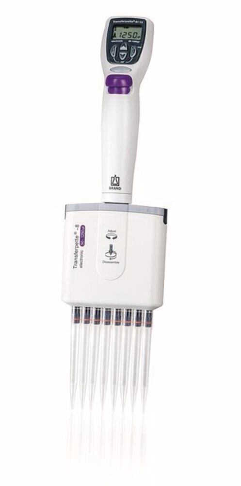 Transferpette® -8 electronic DE-M, 50-1250 µl, universal power supply, Brand, art. 705398