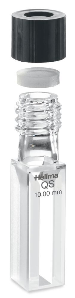 Sealable cuvette 117-QS, 10 mm path length, closed screw cap, Hellma, art. 1172001040