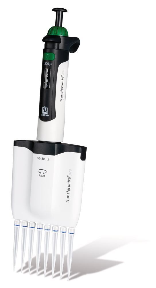 Transferpette pro-8 variable DE-M, 30–300 µl, with accessories, Brand, art. 706912