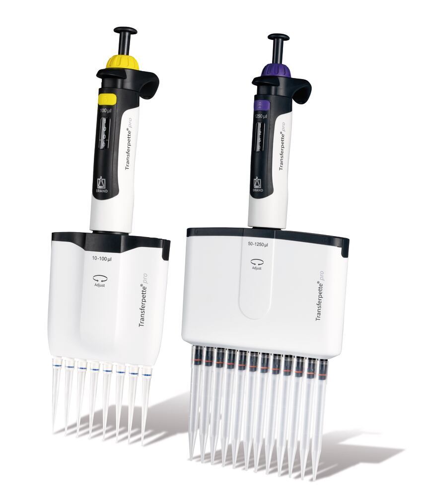 Transferpette® pro-12 variable DE-M, 0.5–10 µl, with accessories, Brand, art. 706920