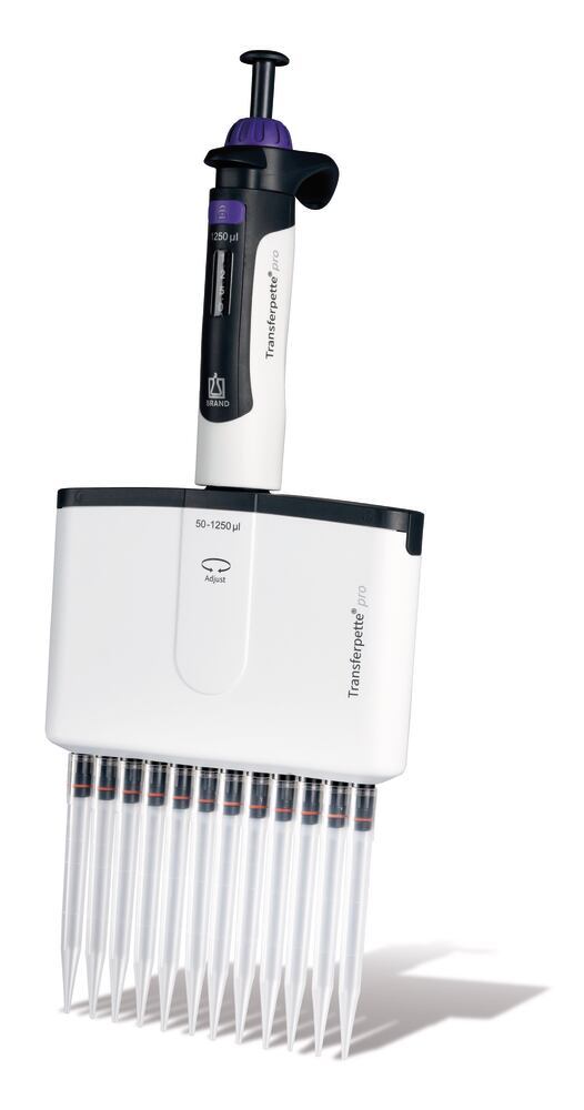 Transferpette pro-12 variable DE-M, 50-1250 µl, with accessories, Brand, art. 706936