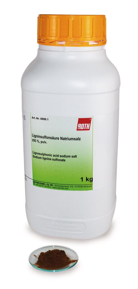Lignosulphonic acid sodium salt, min. 93 %, powdered, 1 kg, Carl Roth, art. 8999.1