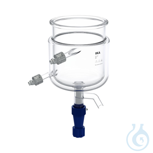 LR 5000.2, Glass reactor vessel, dbl-walled, bot.drain, 5000 ml