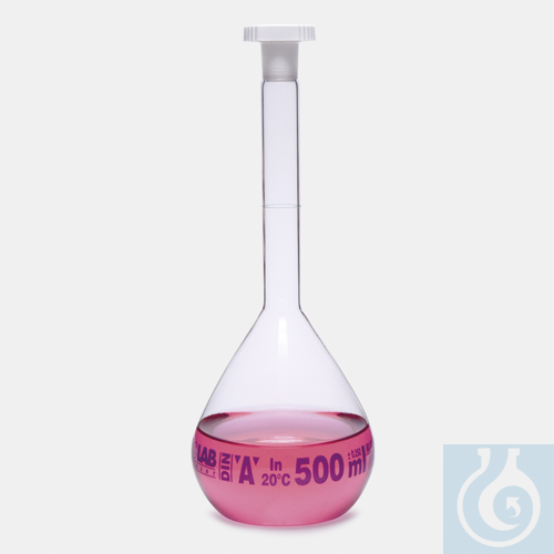 volumetric flask - standard - clear - class A - conformity batch certified -