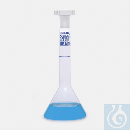 volumetric flask - trapezoidal - clear - class A - conformity batch certified -
