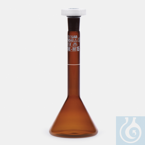 volumetric flask - trapezoidal - amber - class A - conformity batch certified -