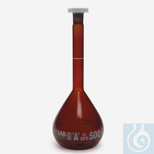volumetric flask - standard - amber - class A - conformity batch certified -