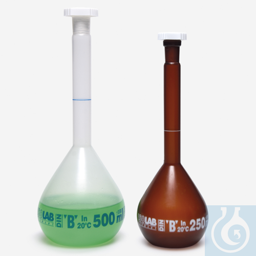 volumetric flask - P.P - clear - Class B - blue scale - 1000 ml - NS 24/29