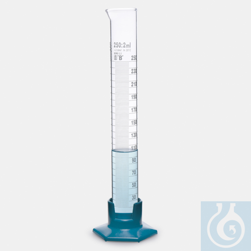 measuring cylinder - tall form - class B - white scale - 100 ml - P.P base