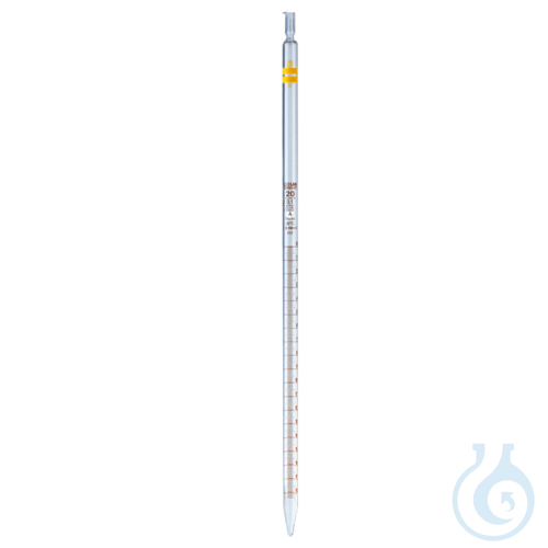 pipette - glass - graduated - Class A - amber scale - 5 ml