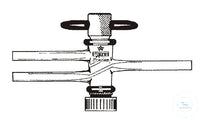 Stopcock, double bore, with ST-PTFE-plug