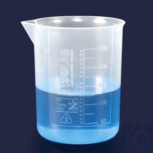 beaker - Low form - P.P - embossed scale - 50 ml