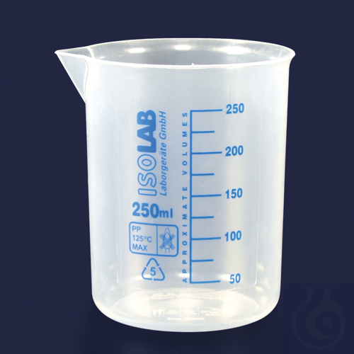 beaker - Low form - P.P - blue scale - 50 ml