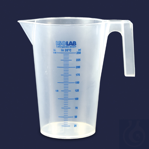 beaker - with handle - P.P - blue scale - 500 ml