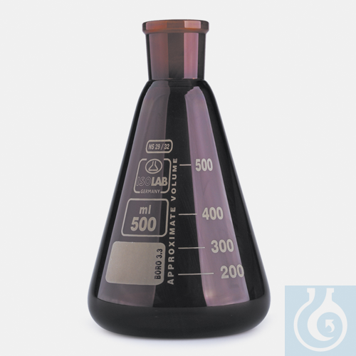 erlenmeyer - glass - amber - NS neck - 1000 ml - NS29/32