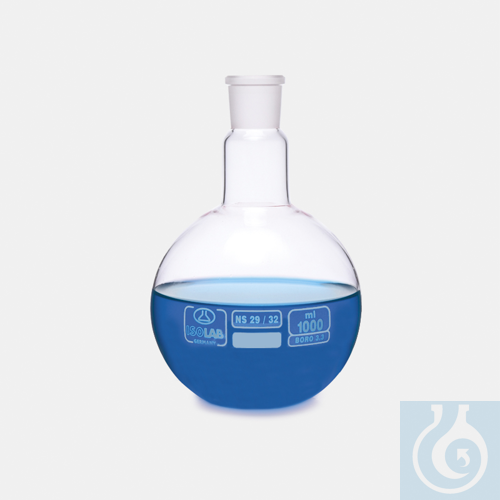 flask - flat bottom - glass - clear - NS neck - 1000 ml - NS29/32