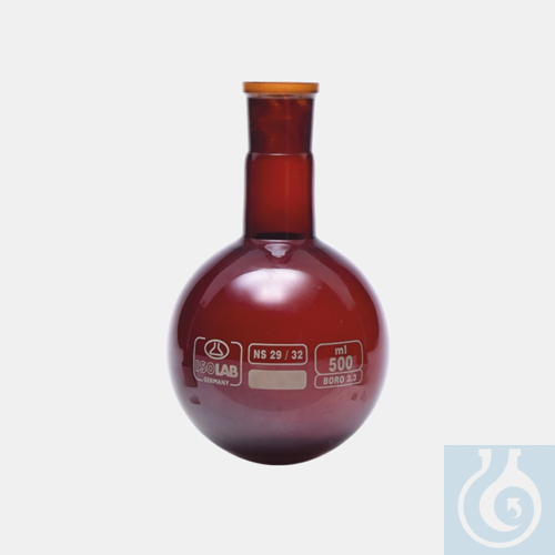 flask - round bottom - glass - amber - NS neck - 100 ml - NS29/32