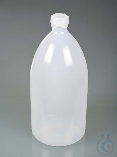 Narrow-necked bottle, LDPE transp., 3000 ml, w/cap