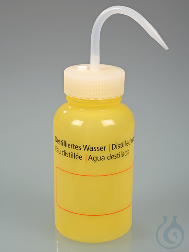 Safety wash bottle ''distilled water'', LDPE, 500 ml