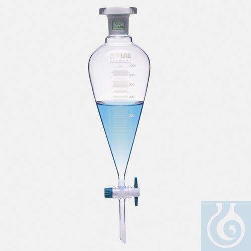 separating funnel - squibb - graduated - PTFE stopcock - NS 19/26 - 100 ml