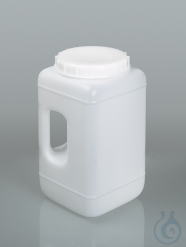 Wide-mouth container w/handle, HDPE, 4400ml, w/cap