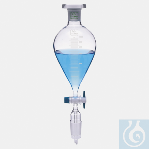 dropping funnel - conical - graduated - PTFE stopcock - NS 29/32 - 1000 ml