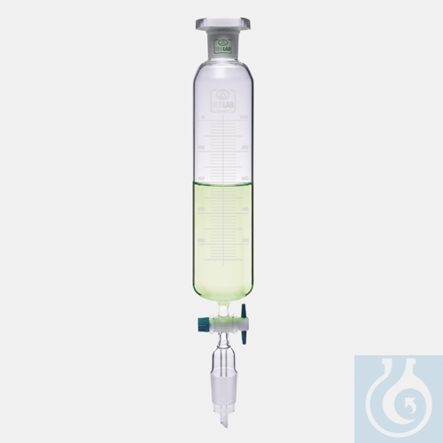dropping funnel - cylindrical - graduated - PTFE stopcock - NS 29/32 - 500 ml