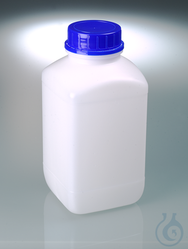 Wide-necked reagent bottle, HDPE, 4000 ml, w/ cap