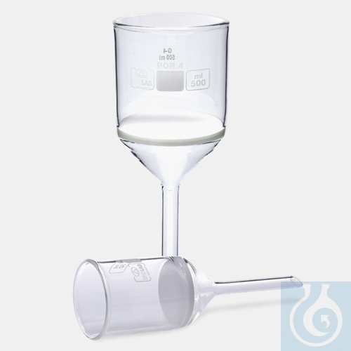funnel - gooch - glass - with sintered glass disc - 25D - por 4 - 500ml