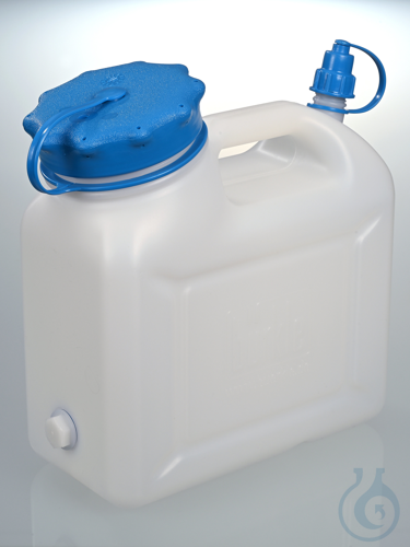 Wide-necked jerrycan, w/o thread, HDPE, 6l, w/ cap