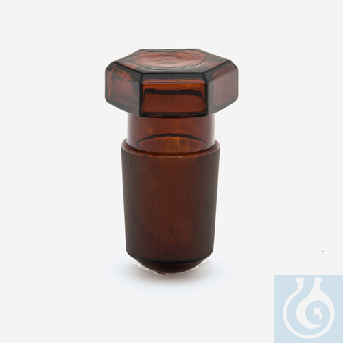 stopper - glass - amber - hexagonal - 12/21