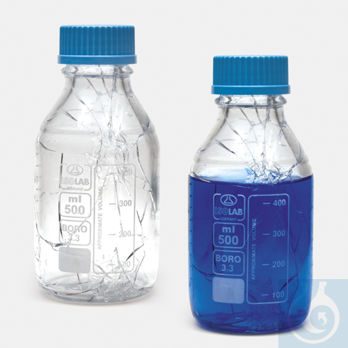 bottle - ISO - screw cap - medium neck - Boro glass - clear - 1000ml - coated