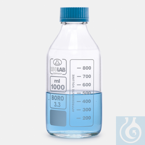 bottle - ISO - screw cap - medium neck - Boro glass - clear - 2000ml