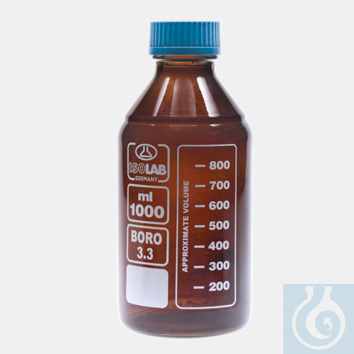 bottle - ISO - screw cap - medium neck - Boro glass - amber - 100ml