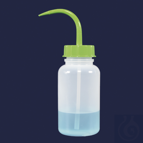 wash bottle - wide neck - P.E - 500 ml - blue cap